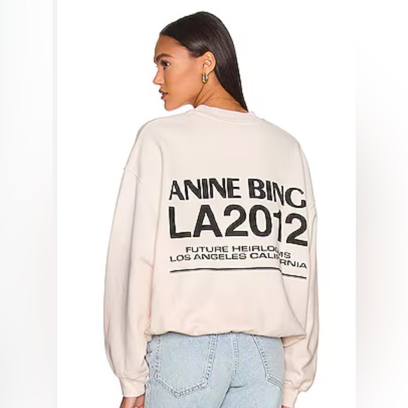 Anine Bing Tops - ANINE BING Jaci Sweatshirt Bing LA in Washed Pink